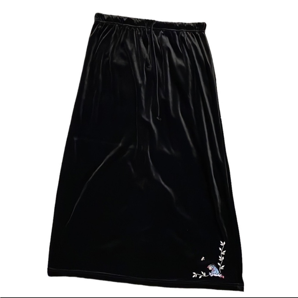 Winnie The Pooh Disney Eeyore Black Velour Maxi‎ Skirt